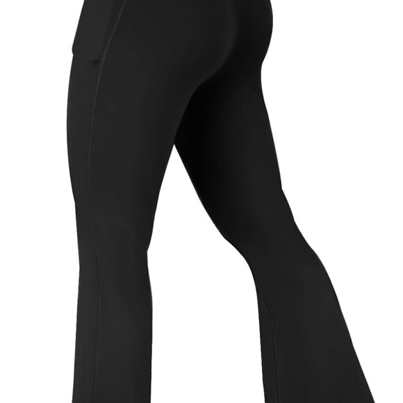 Seamless Flared Yoga Pants with No Front Seam - Elegant Tummy Control Leggings - Picture 1 of 7